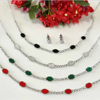 BUY ONE GET ONE FREE Silver/Gold/Rose Gold Plated Choker Necklace Big Girls & Women's