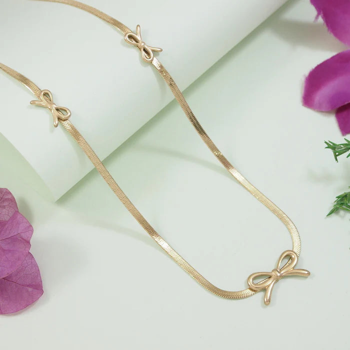 BUY ONE GET ONE FREE Stainless Steel Bow Design necklace