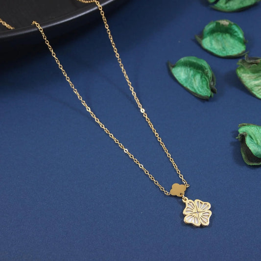 BUY ONE GET ONE FREE Stainless Steel Necklace Flower Beauty