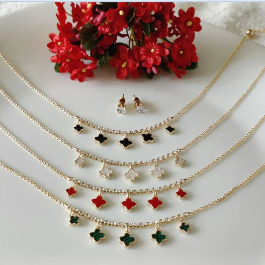 BUY ONE GET ONE FREE Silver/Gold/Rose Gold Plated Choker Necklace Flowers