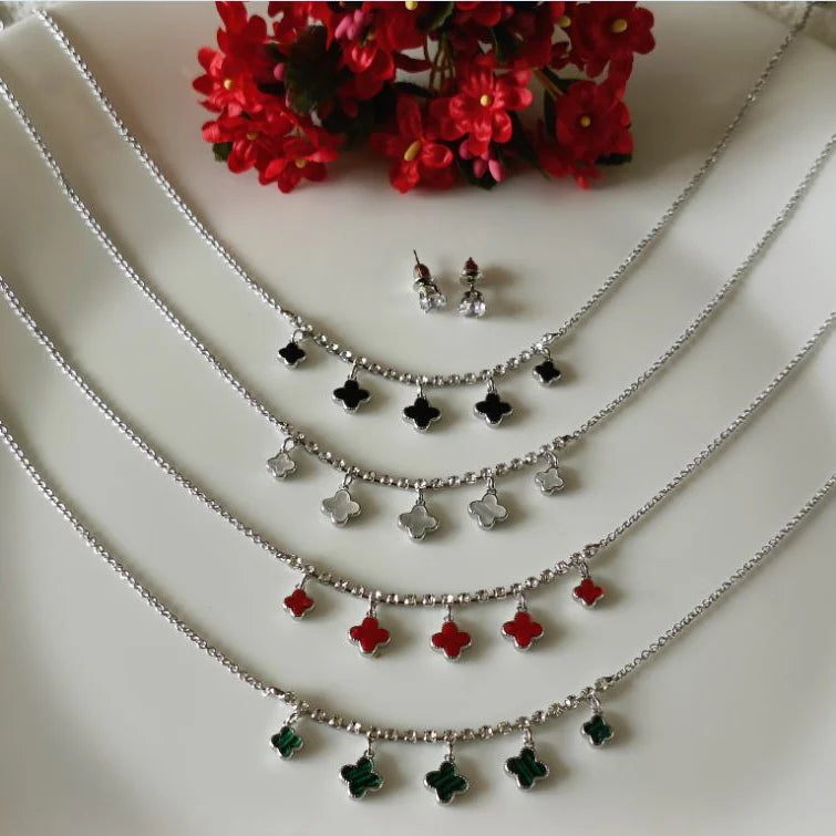 BUY ONE GET ONE FREE Silver/Gold/Rose Gold Plated Choker Necklace Flowers