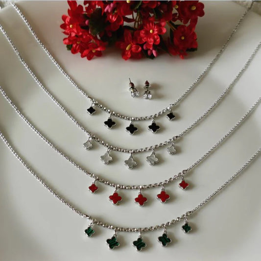 BUY ONE GET ONE FREE Silver/Gold/Rose Gold Plated Choker Necklace Flowers